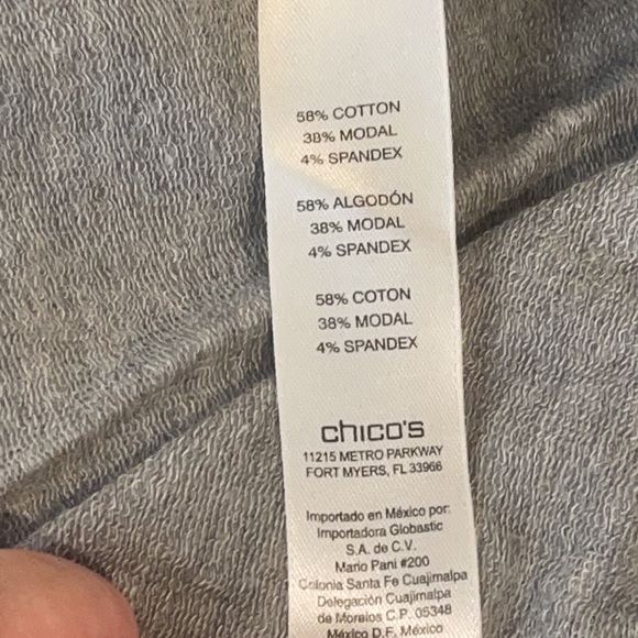 Zenergy by Chicos Gray Top Chico Size 2 L Large 12 - Picture 5 of 7